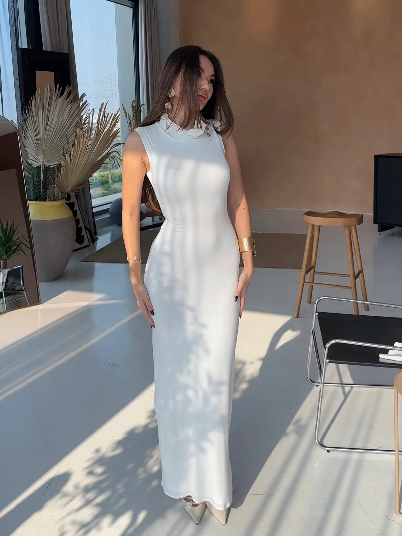 L’Élysée Heels Dress White