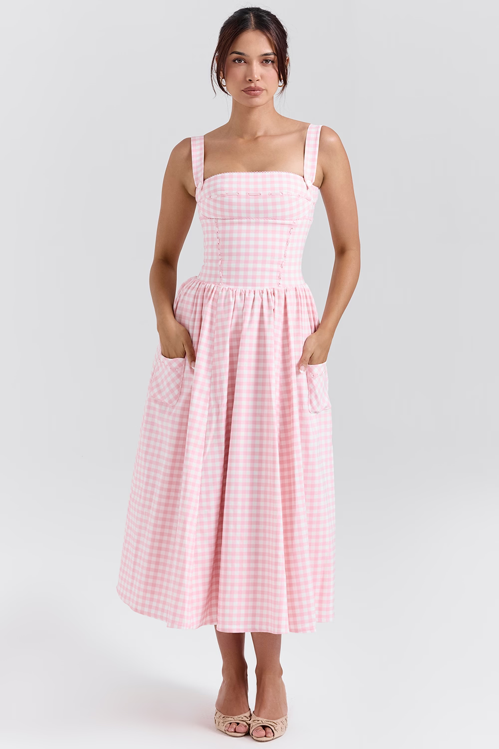 JOSIANE Strawberry Midi Sundress