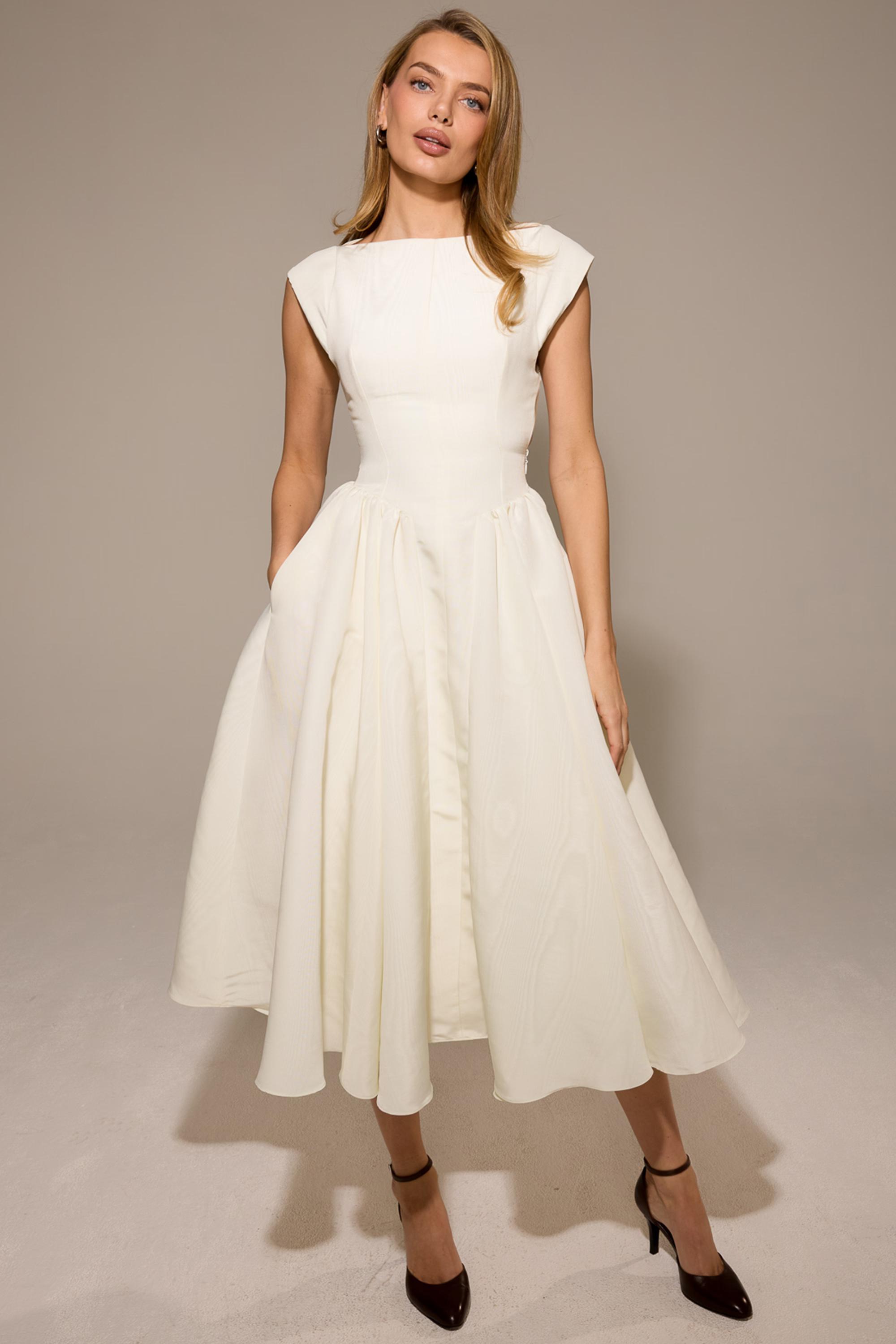 CELINE Ivory Midi Dress