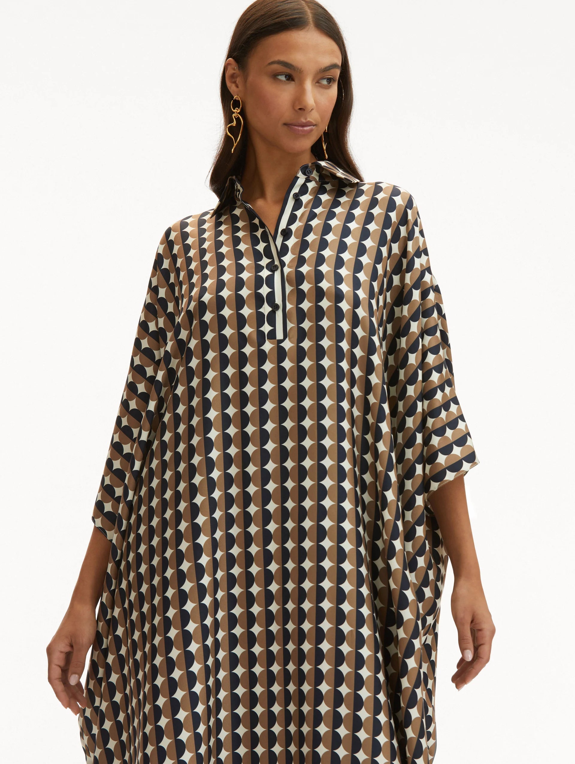 SPHERICAL SILK TWILL CAFTAN