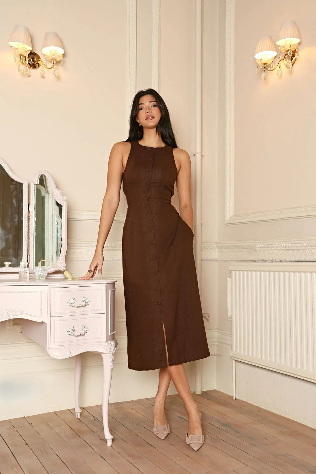 Étoile Linen Dress Choco