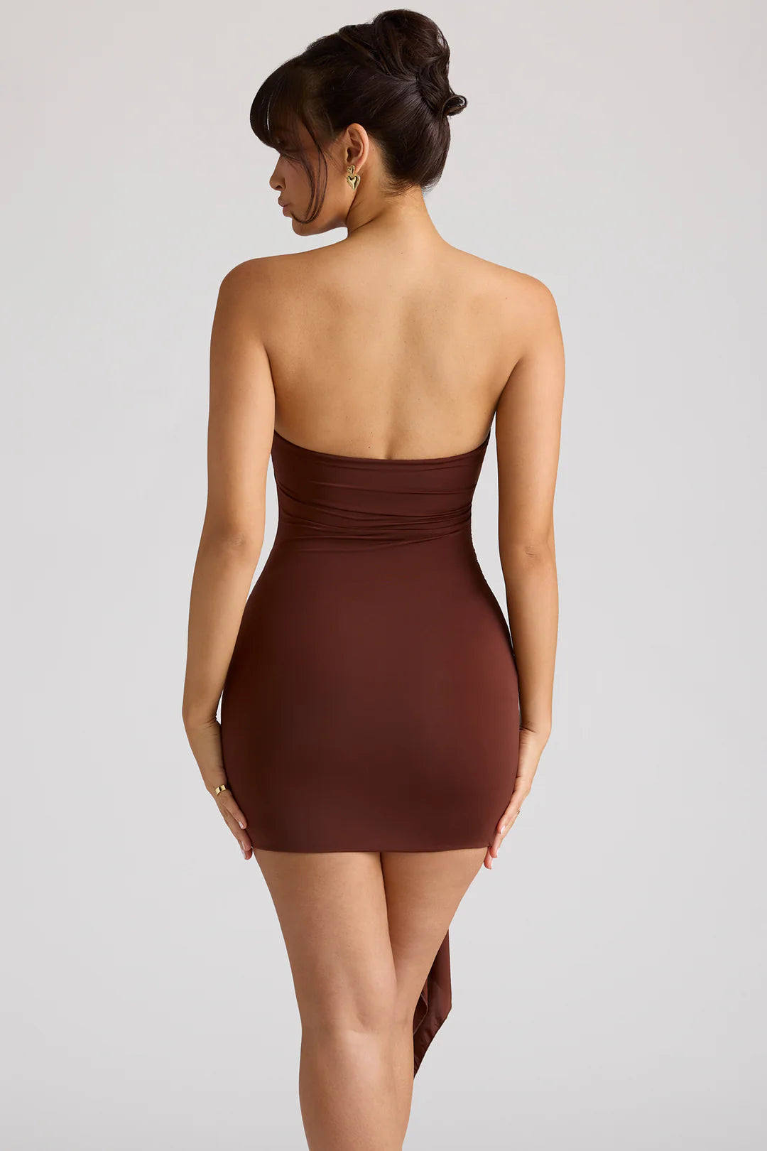 Diana Mini Dress in Chocolate Brown