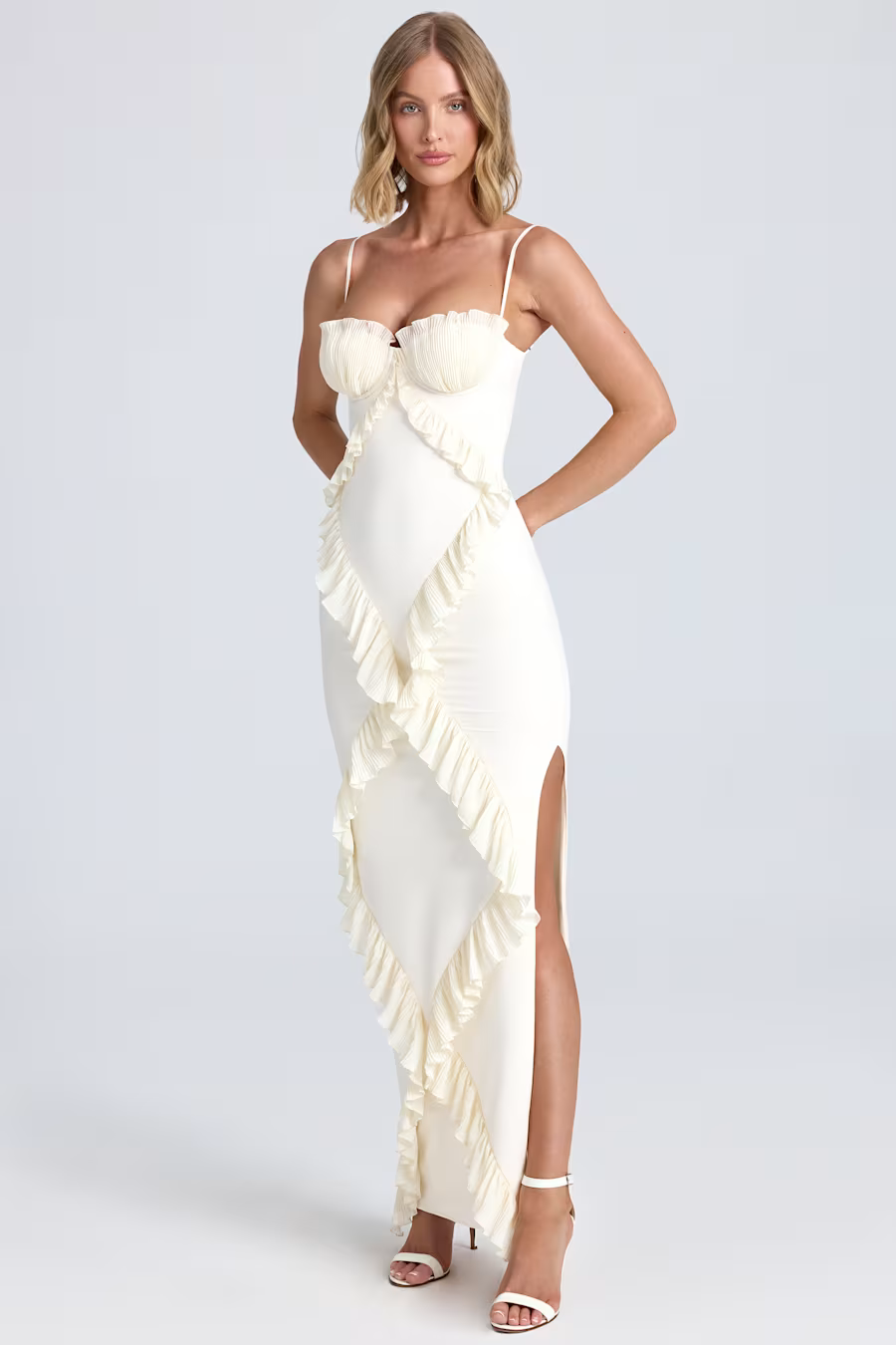 Bianca Trim Maxi Dress in Ivory