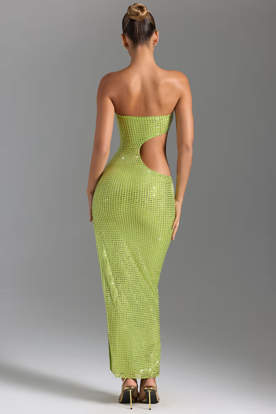 Fiona Embellished Cut-Out Maxi Dress - PEAR GREEN