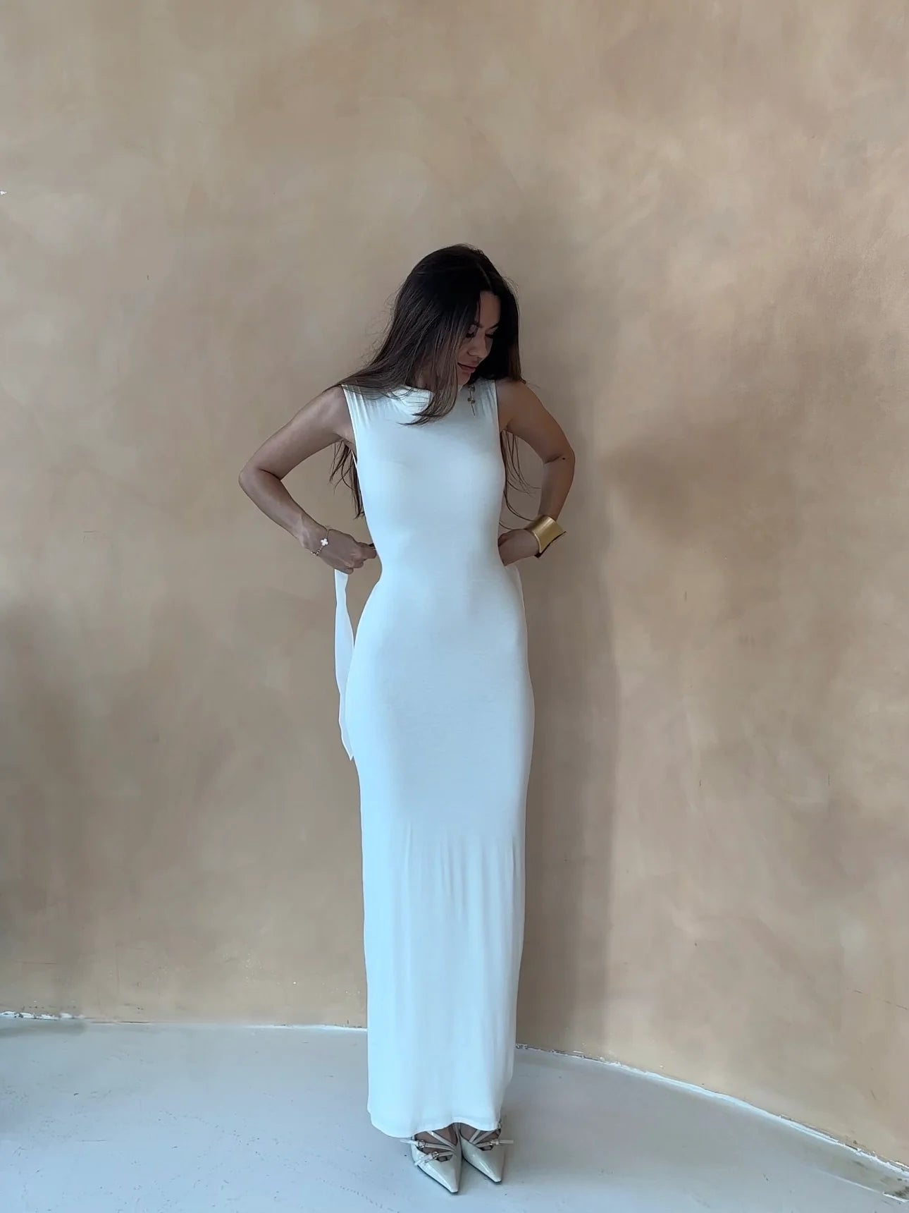 L’Élysée Heels Dress White