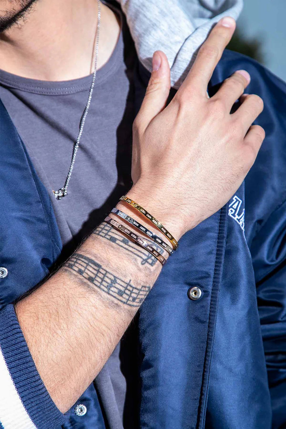 TOI MOI MORSE CODE BANGLE ROSE GOLD