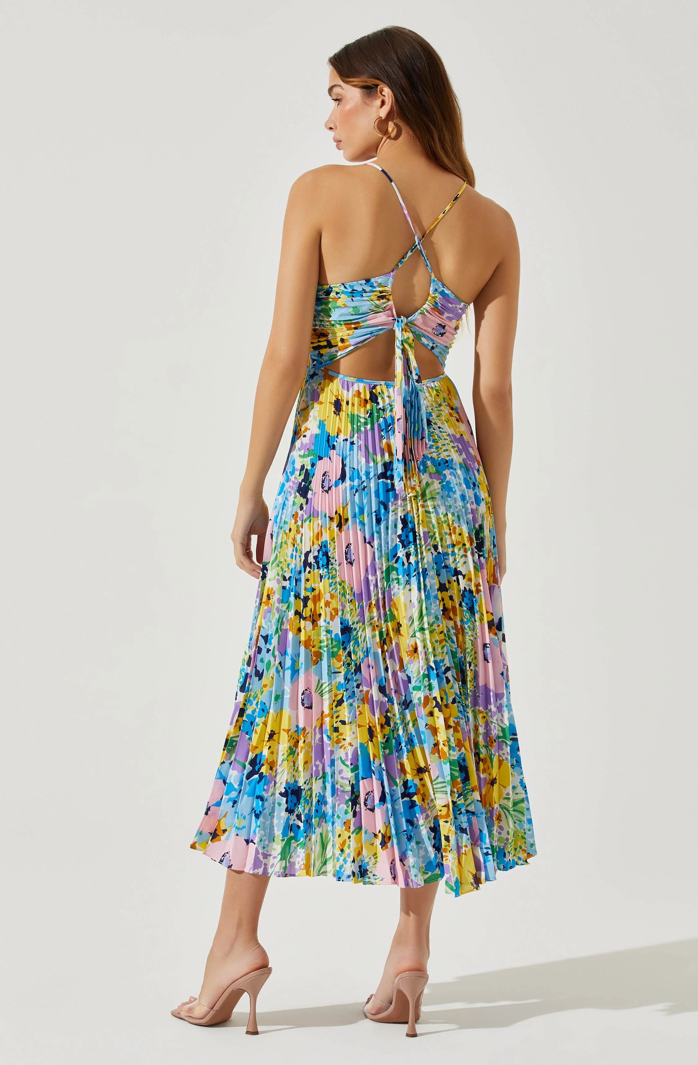 Sylviane Floral Plisse Midi Dress BRIGHT MULTI