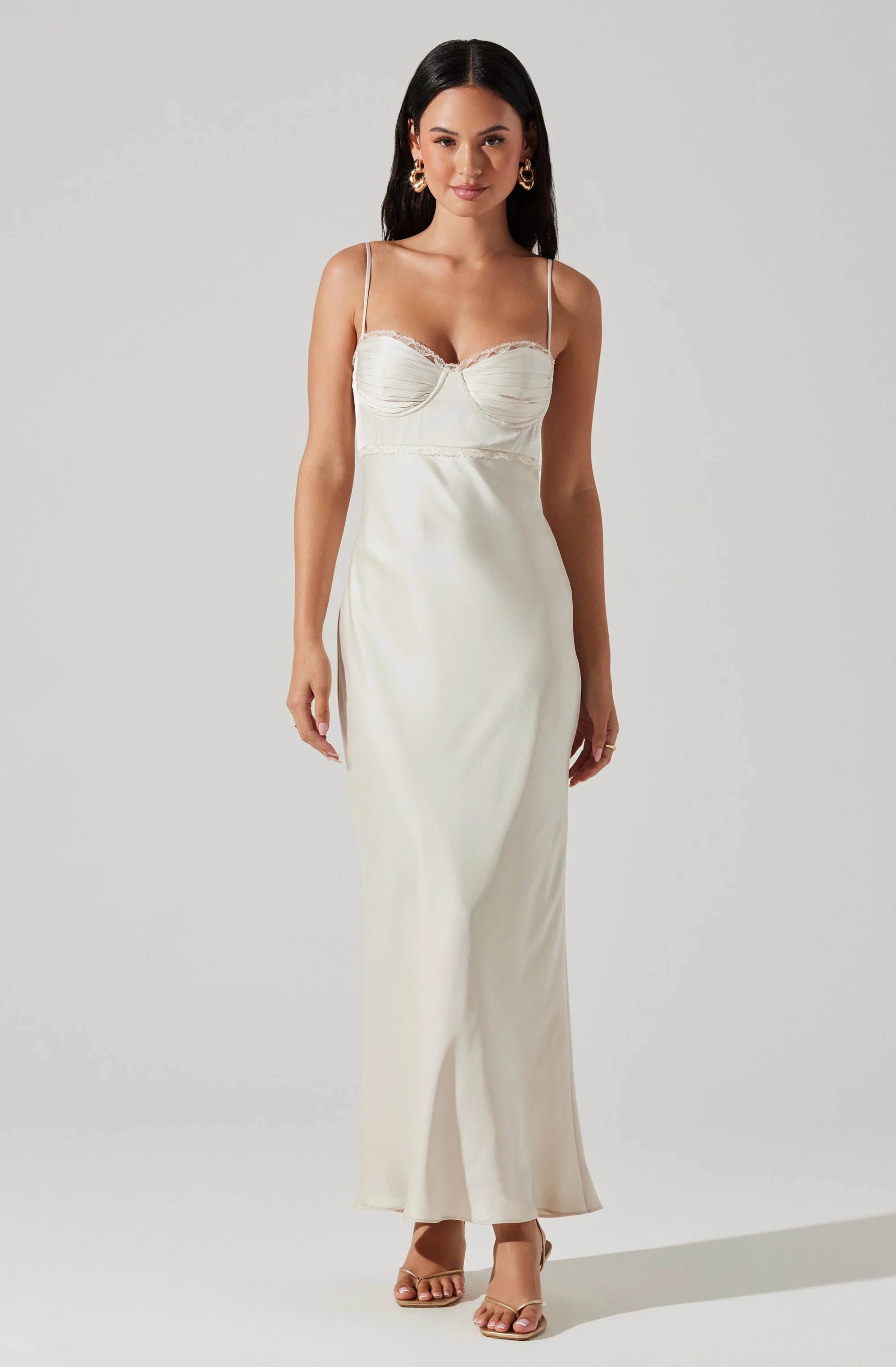 Adèle Satin Maxi Dress CHAMPAGNE