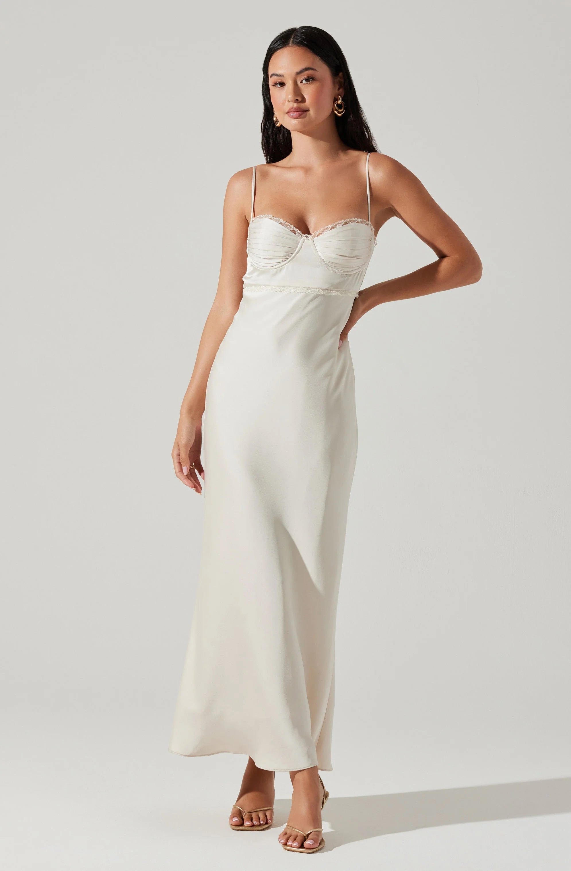 Adèle Satin Maxi Dress CHAMPAGNE