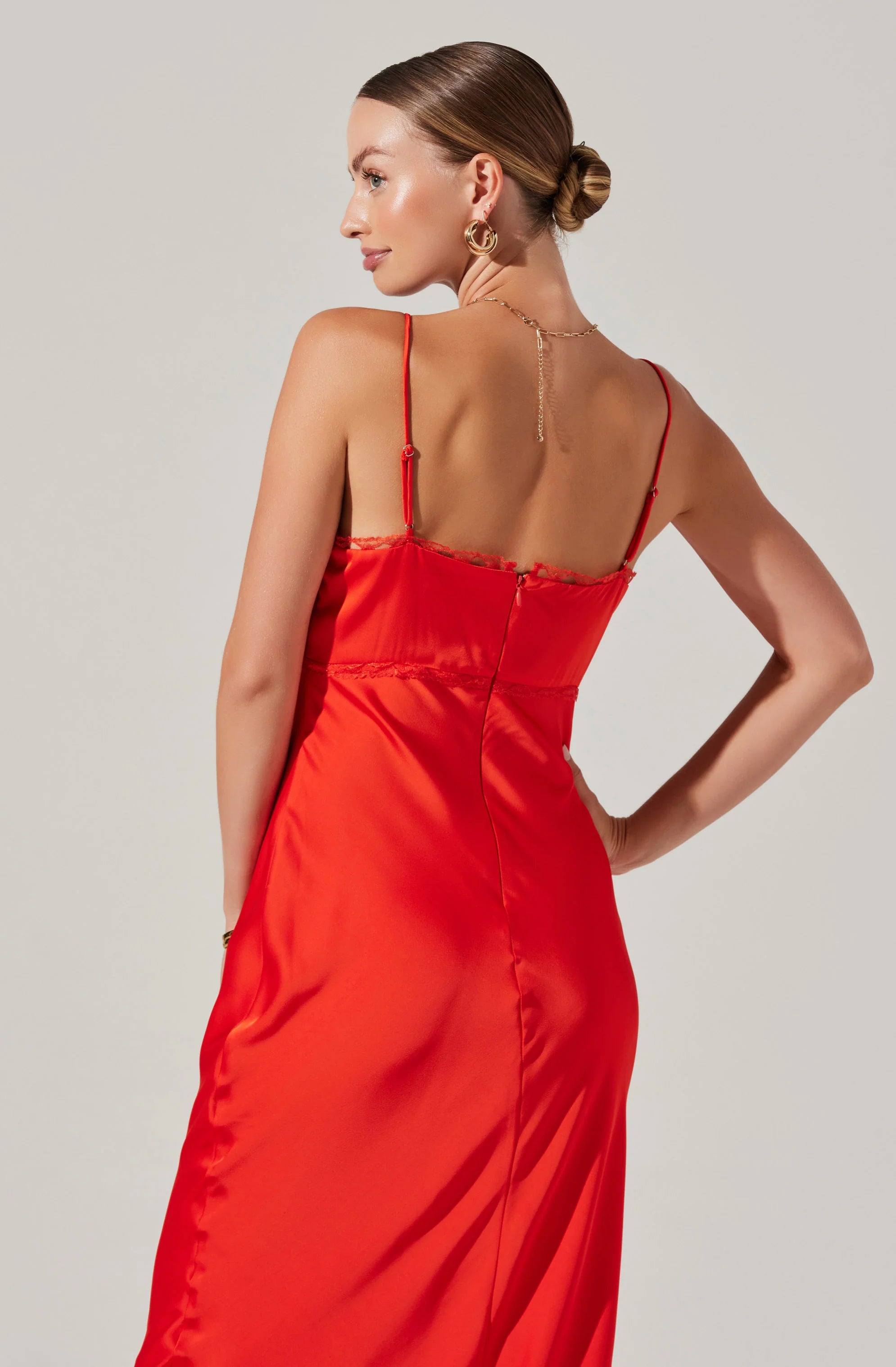 Adèle Satin Maxi Dress ORANGE