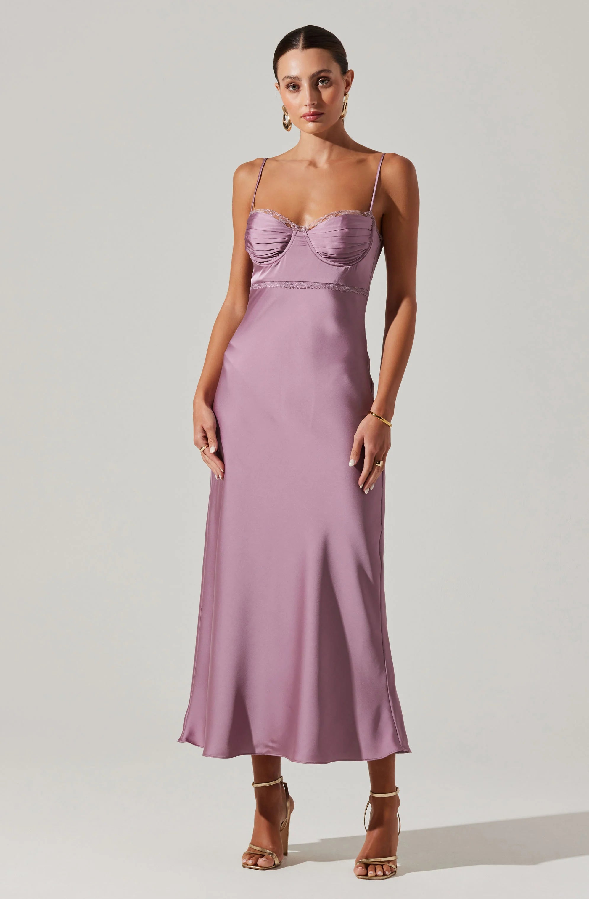 Adèle Satin Maxi Dress PURPLE