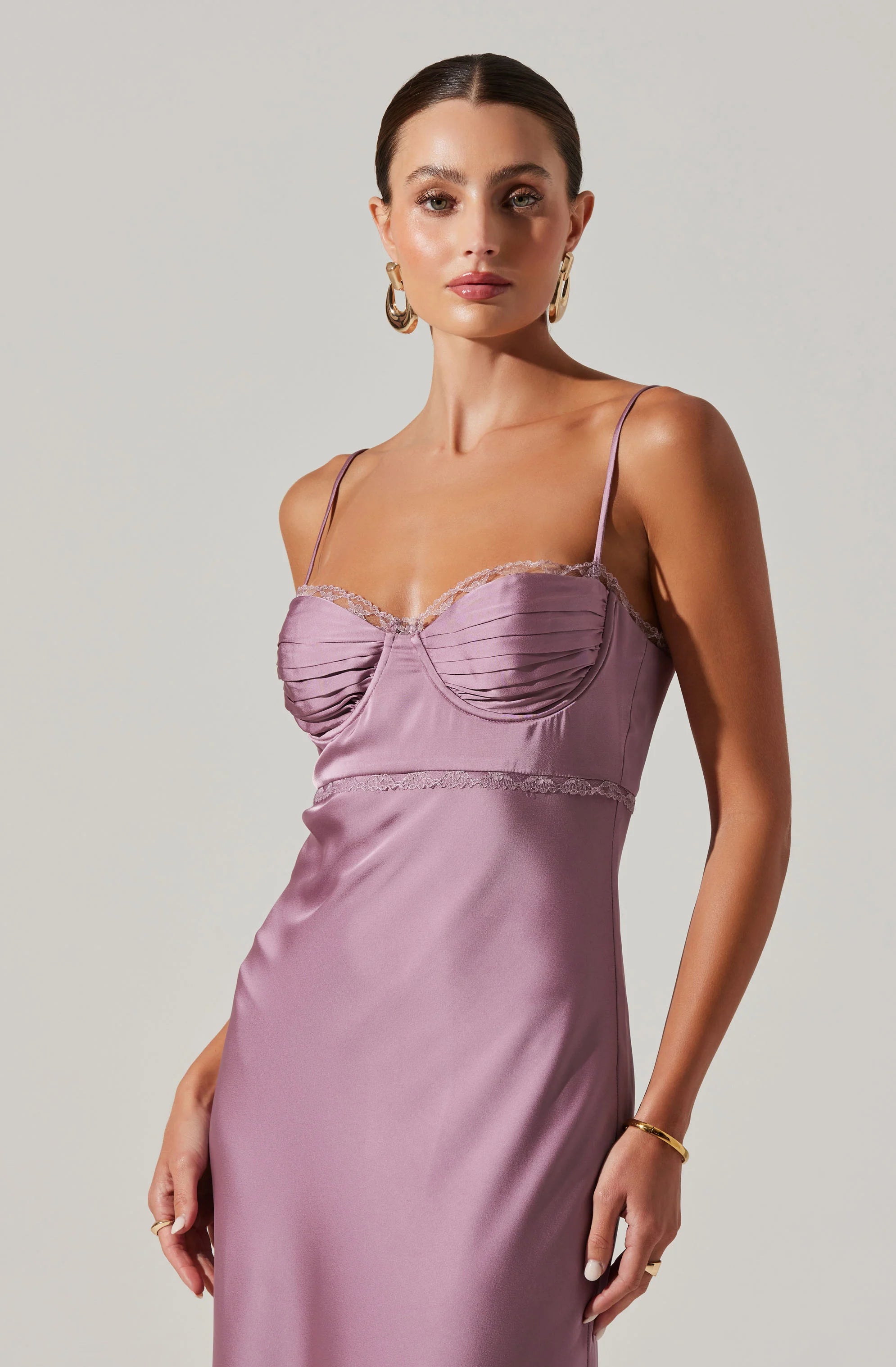 Adèle Satin Maxi Dress PURPLE