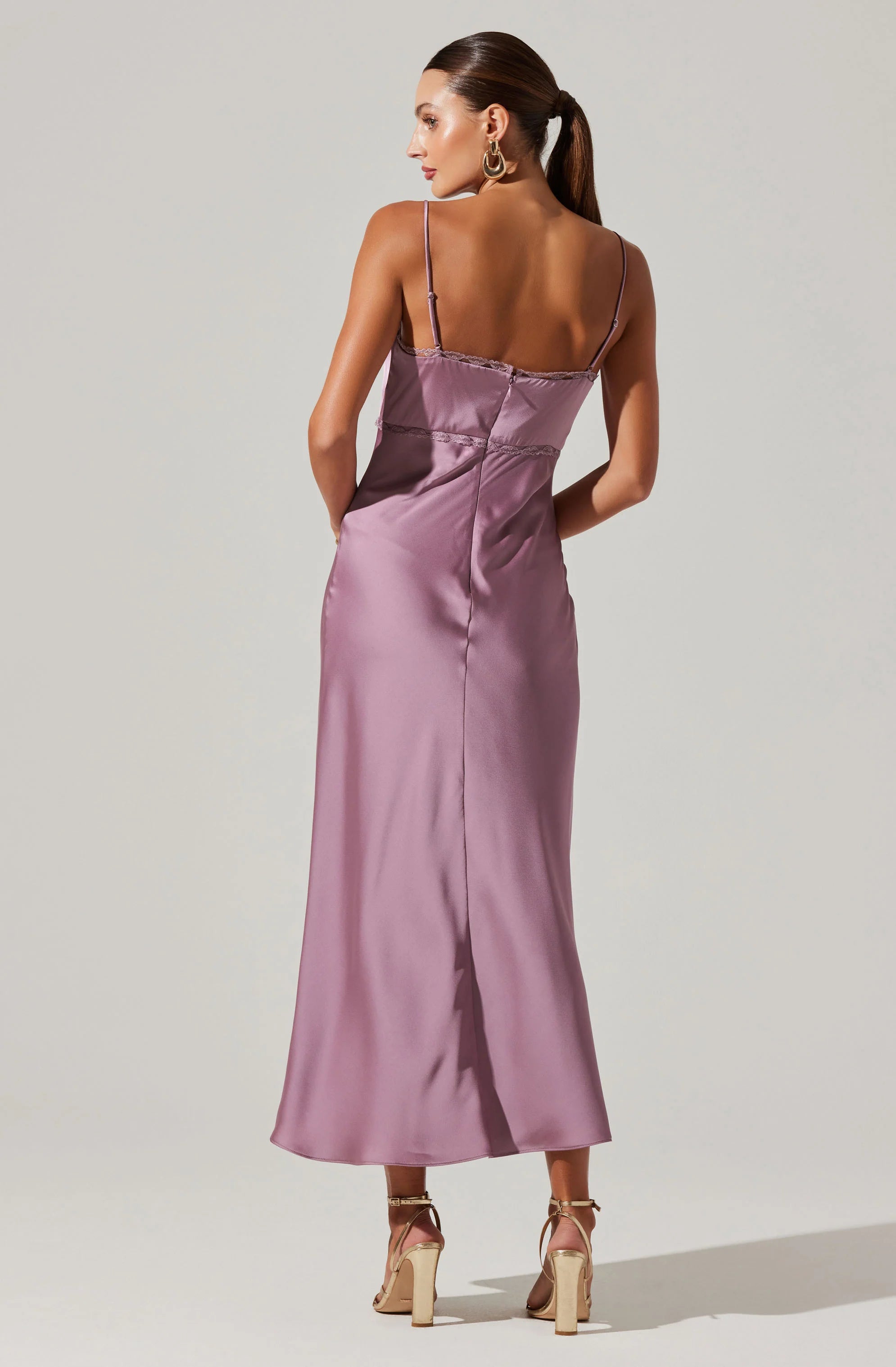 Adèle Satin Maxi Dress PURPLE