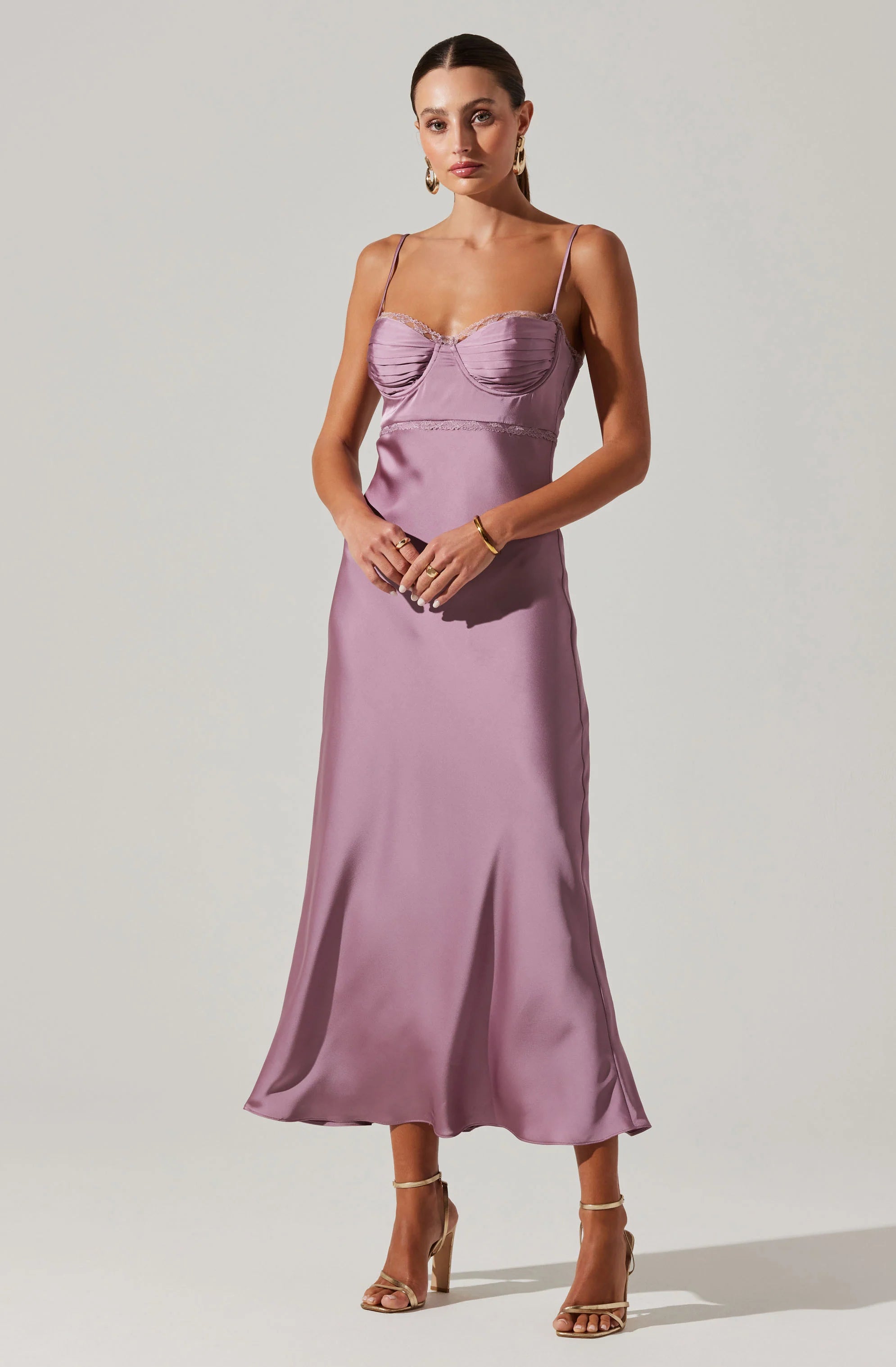 Adèle Satin Maxi Dress PURPLE