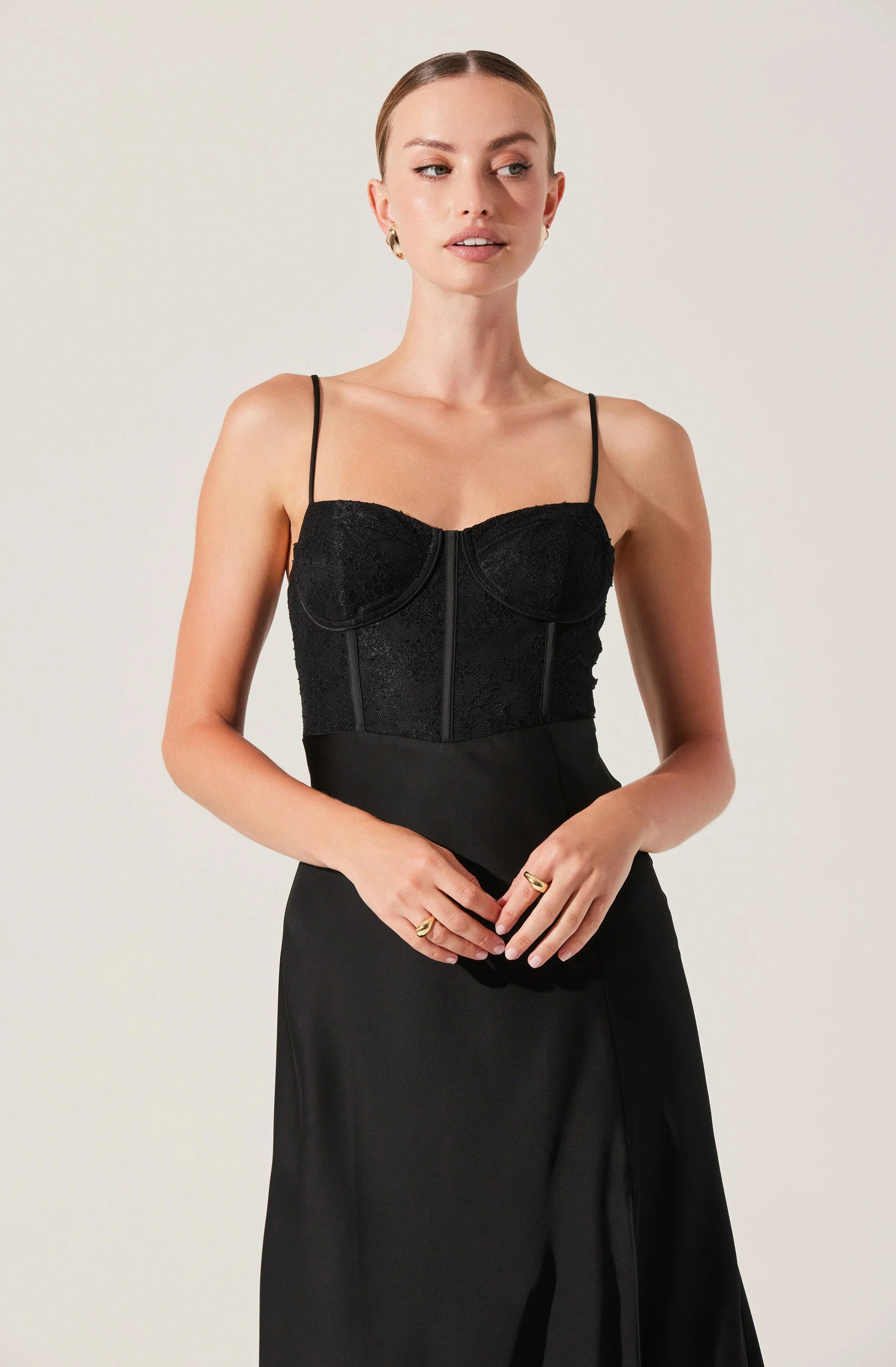 Agathe Bustier Midi Dress BLACK