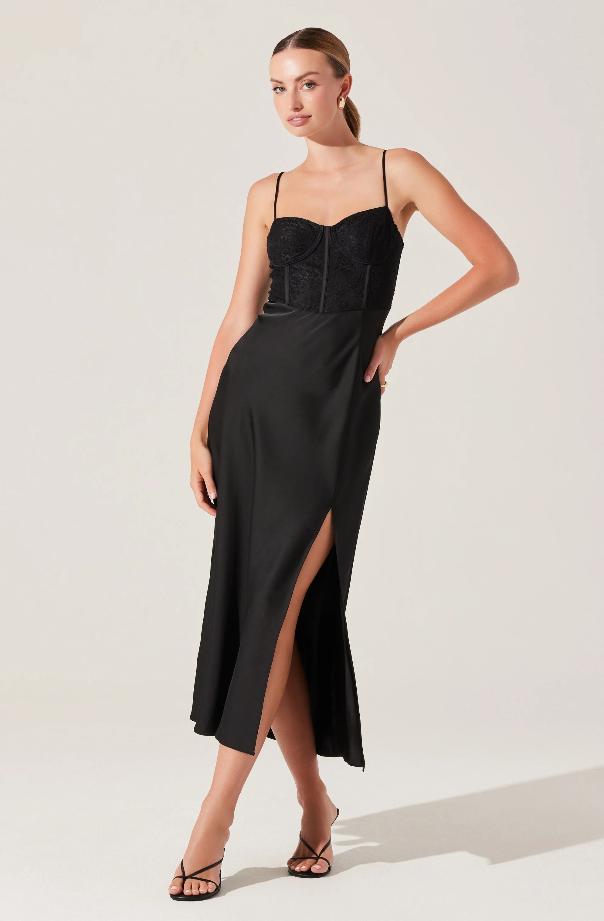 Agathe Bustier Midi Dress BLACK