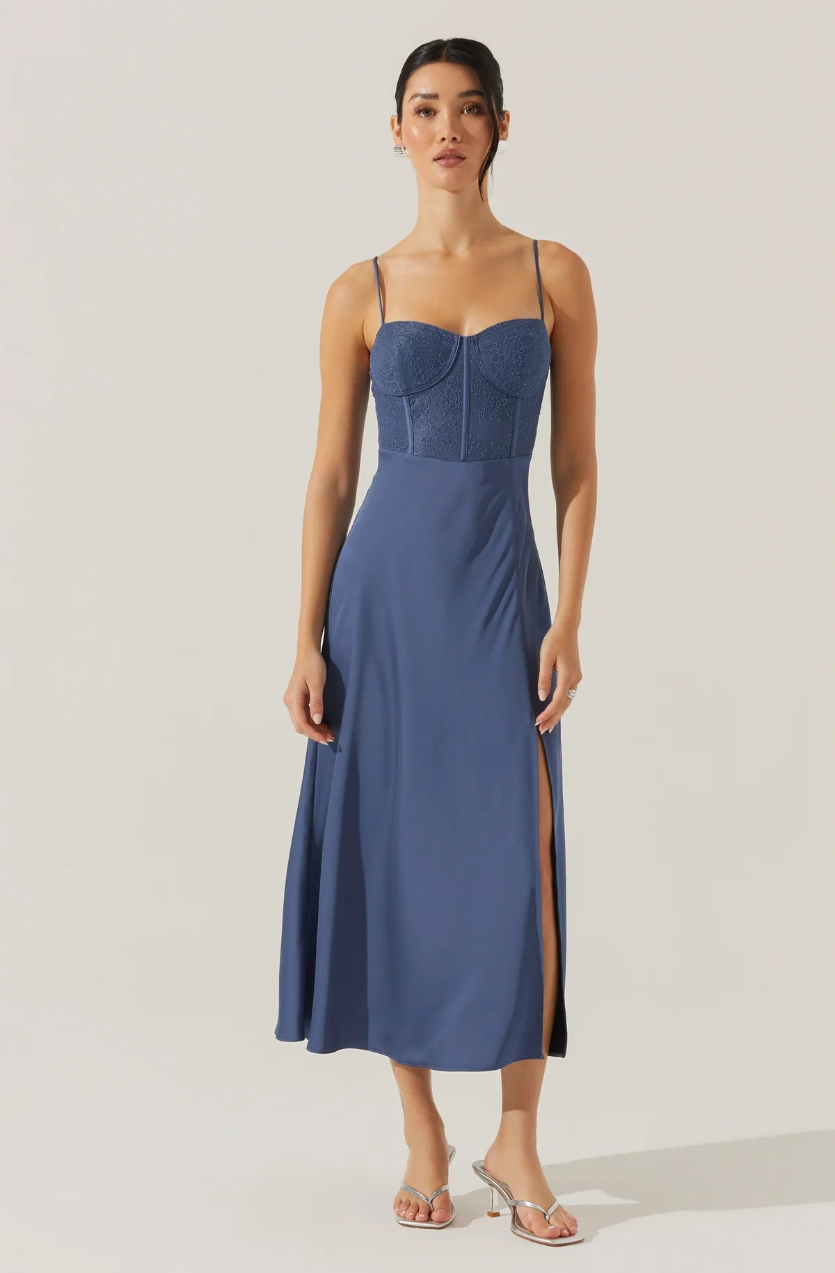 Agathe Bustier Midi Dress BLUE