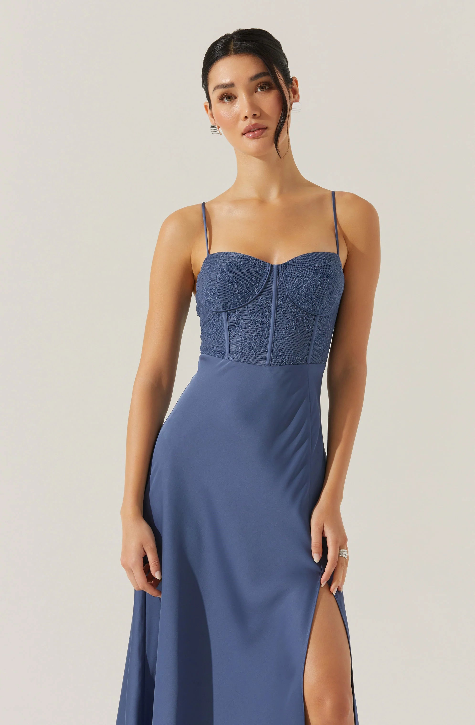 Agathe Bustier Midi Dress BLUE