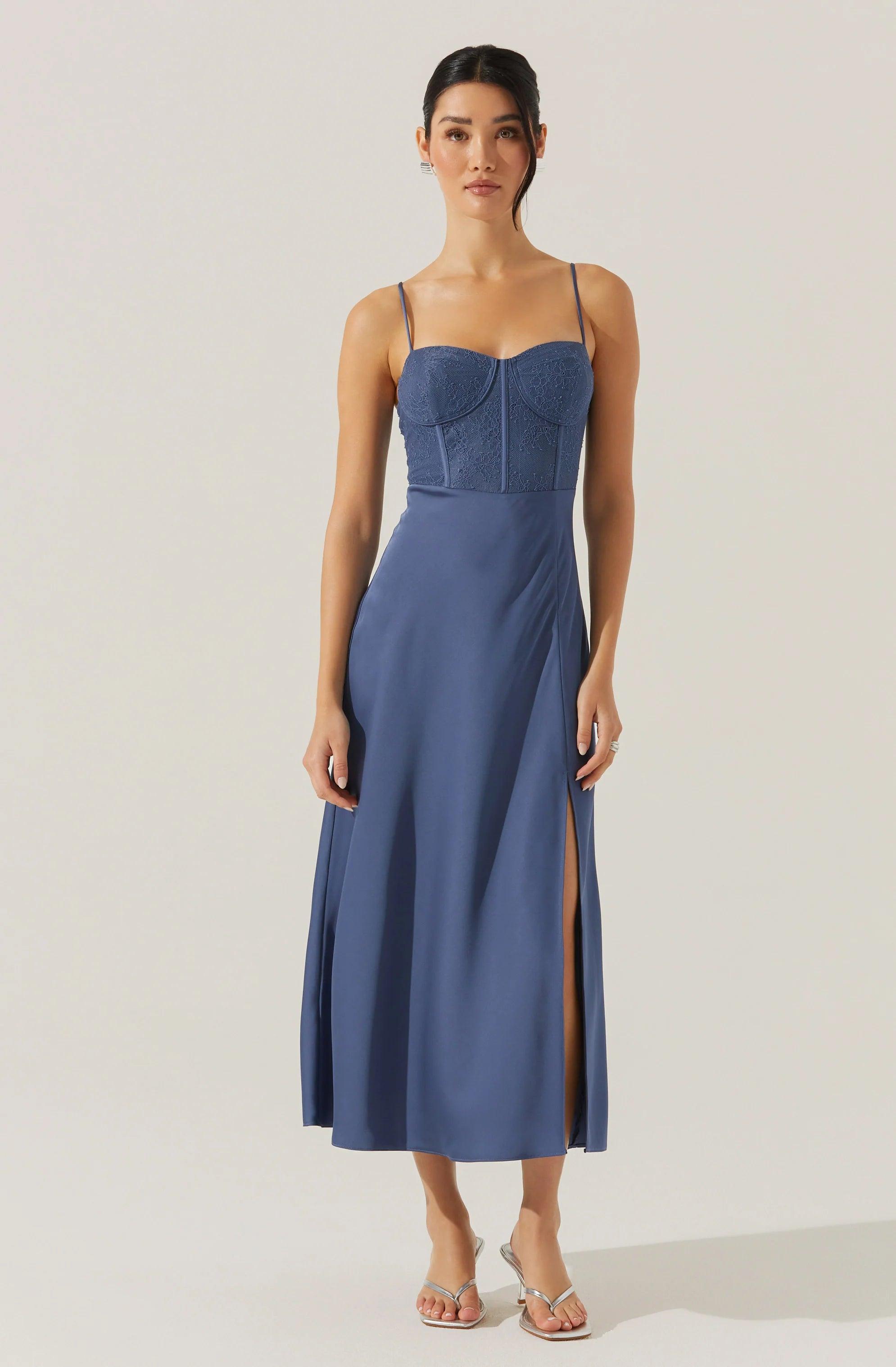 Agathe Bustier Midi Dress BLUE