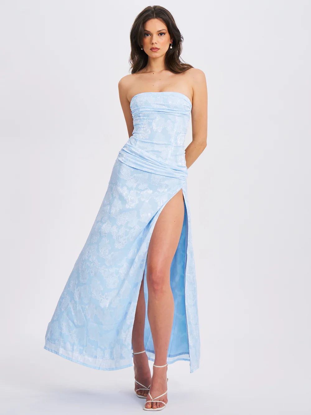 Brielle Baby Blue High Slit Maxi Dress