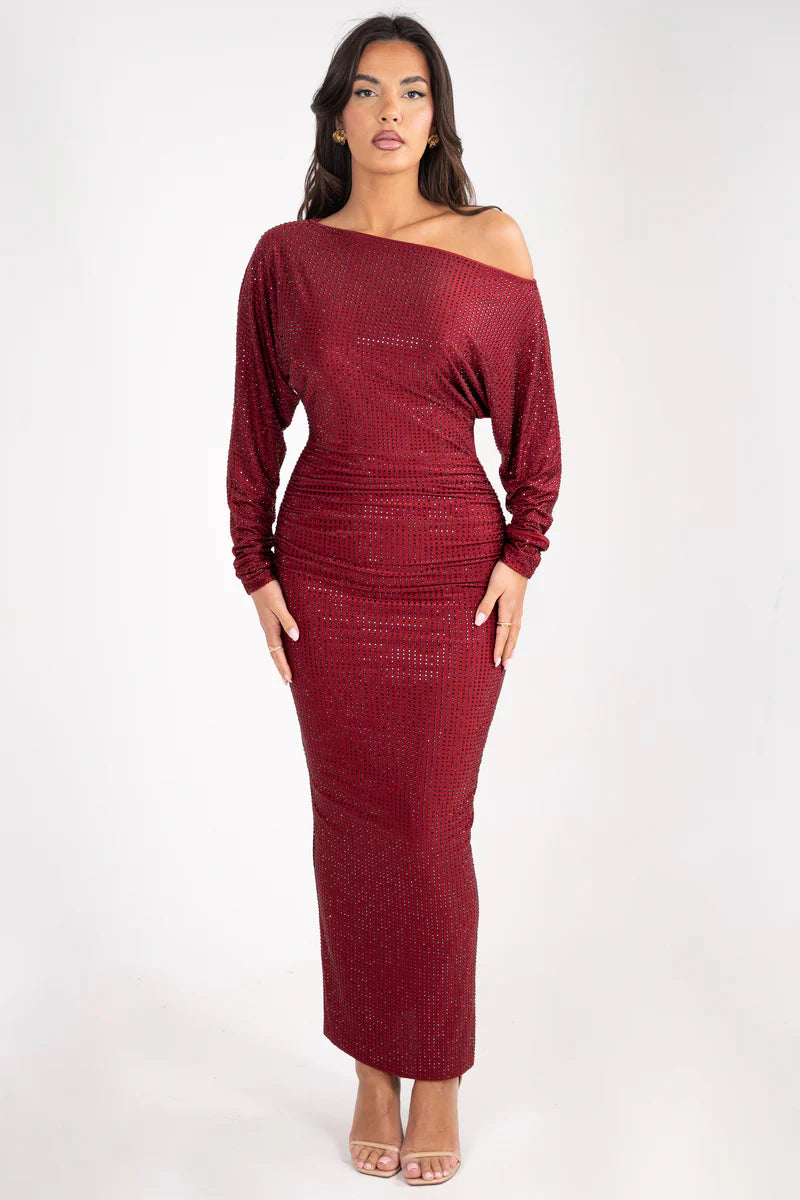 Perrine Maxi Dress MAROON