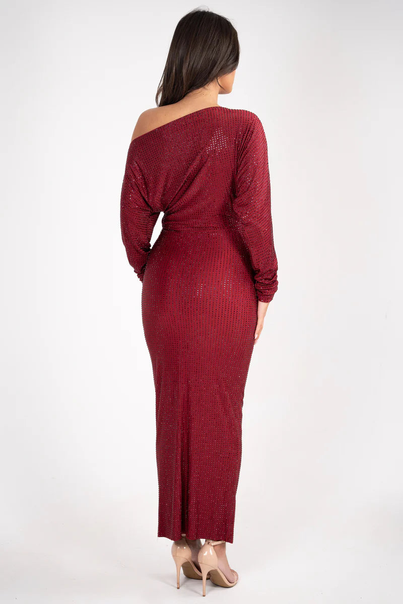 Perrine Maxi Dress MAROON