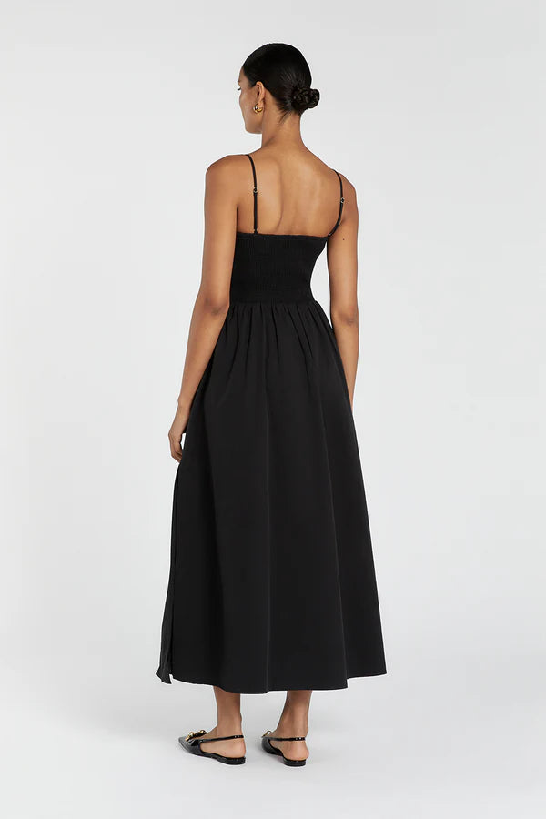 Serenella Cotton Midi Dress BLACK