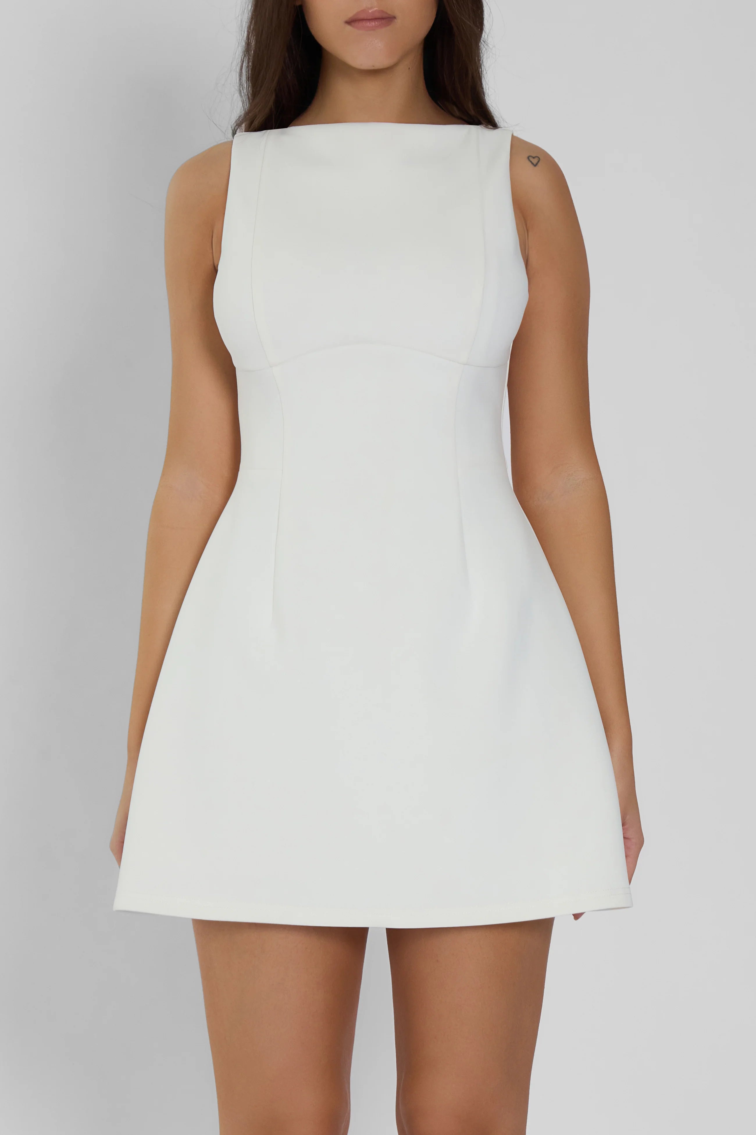 MELISANDE SLEEVELESS BUSTIER MINI DRESS - WHITE