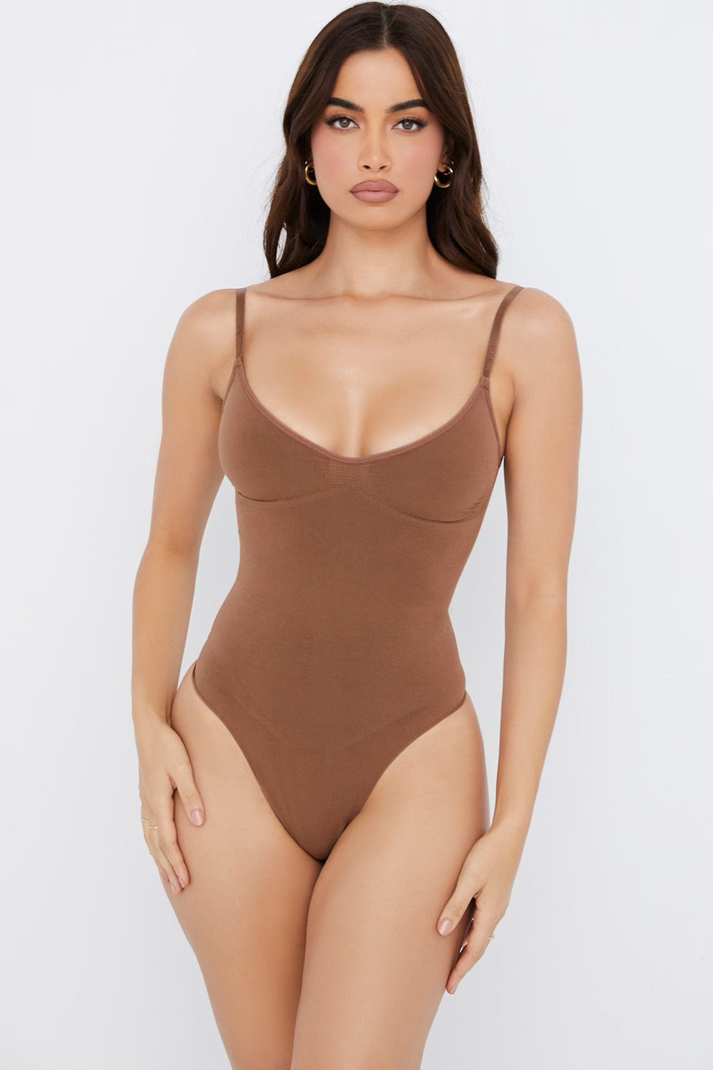 SCULPTING THONG BODYSUIT MOCHA