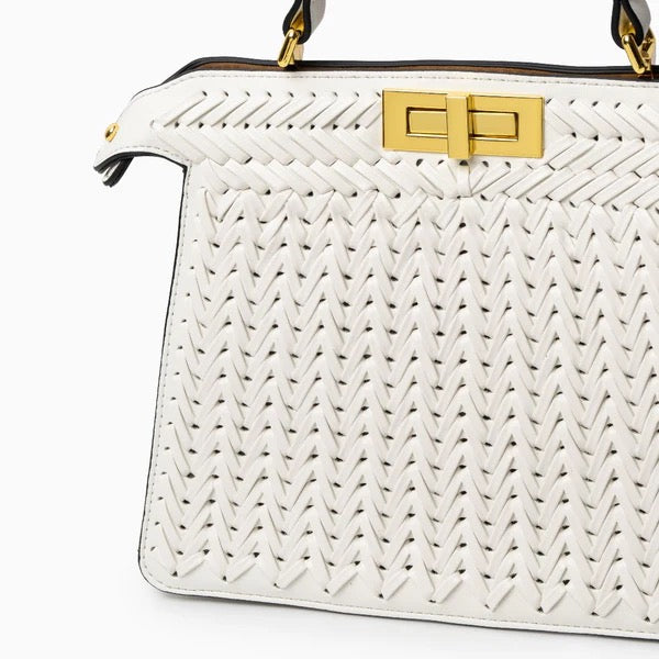 DIONNE WOVEN HANDBAG WHITE