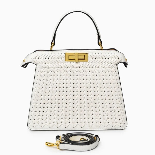 DIONNE WOVEN HANDBAG WHITE