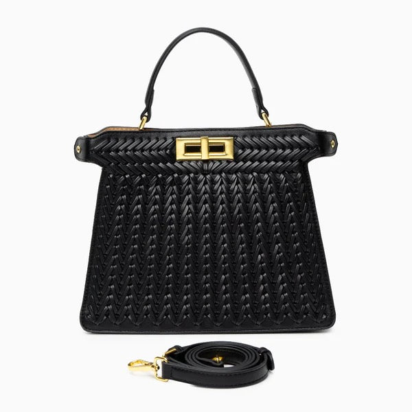 DIONNE WOVEN HANDBAG BLACK