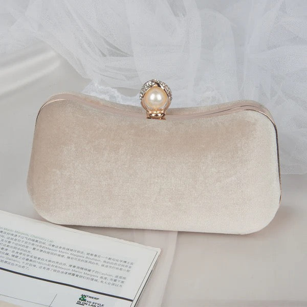 MEGAN VELVET CLUTCH BAG