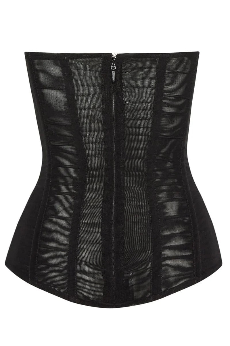 SABINE MESH CORSET TOP - BLACK