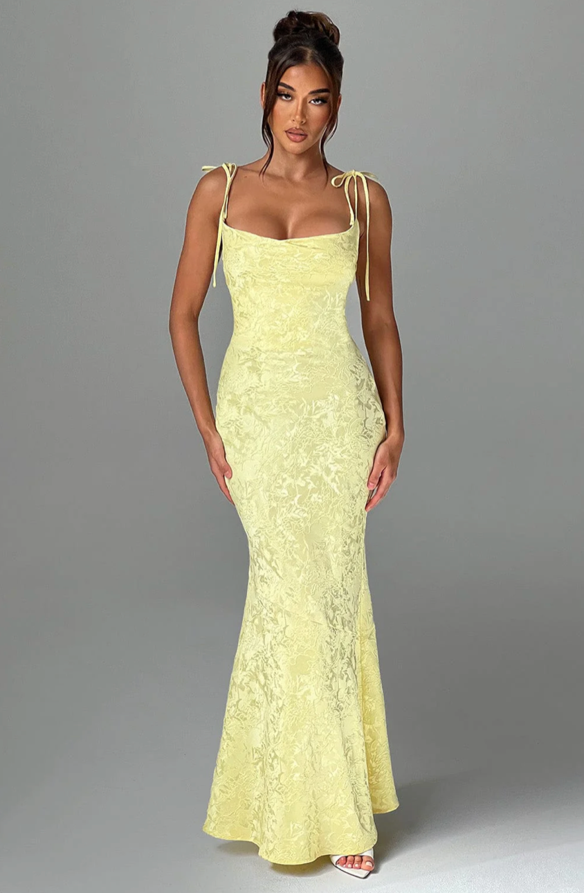 CELIA MAXI DRESS - LEMON