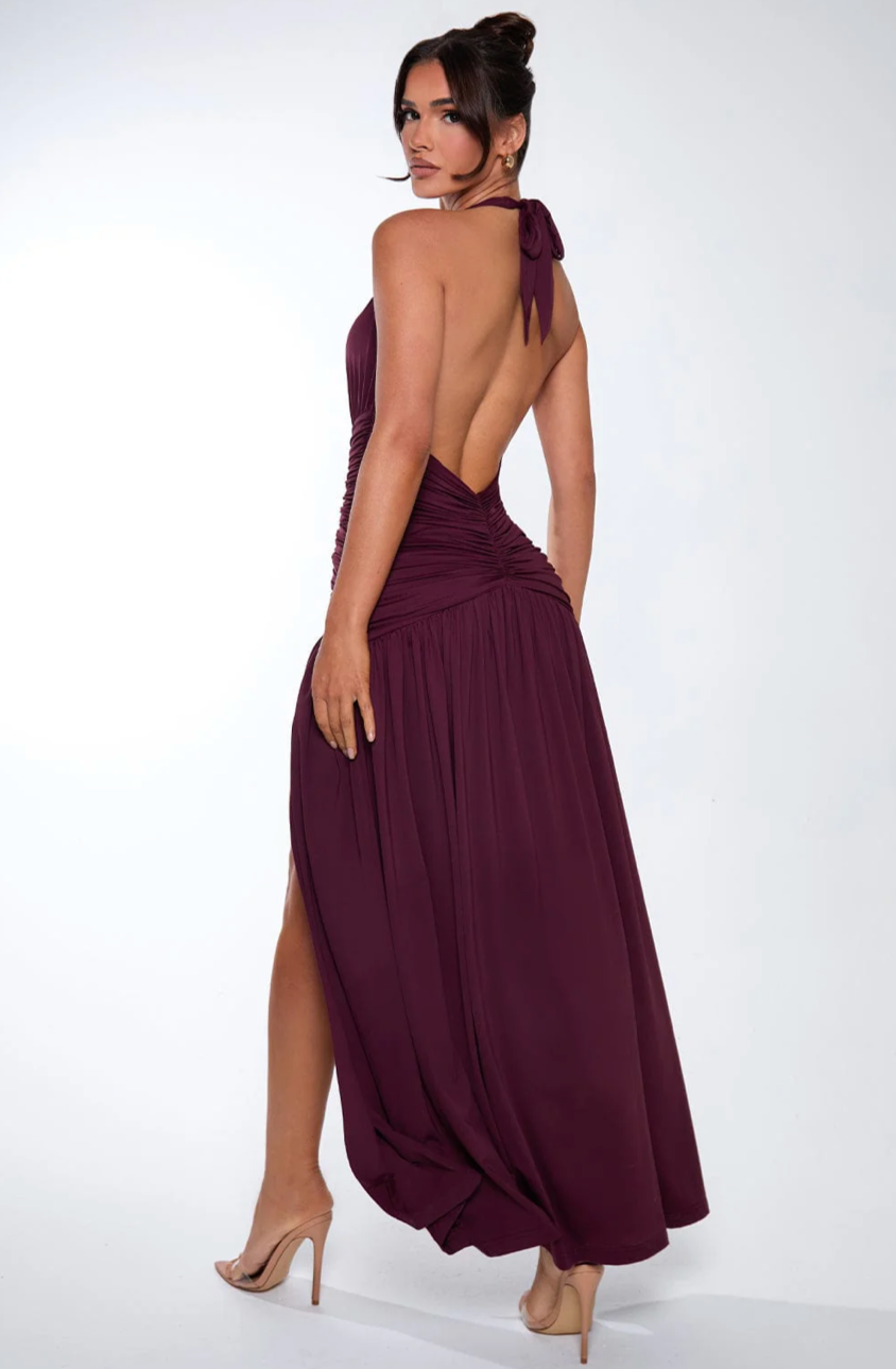 BELEN MAXI DRESS - CHERRY LACQUER