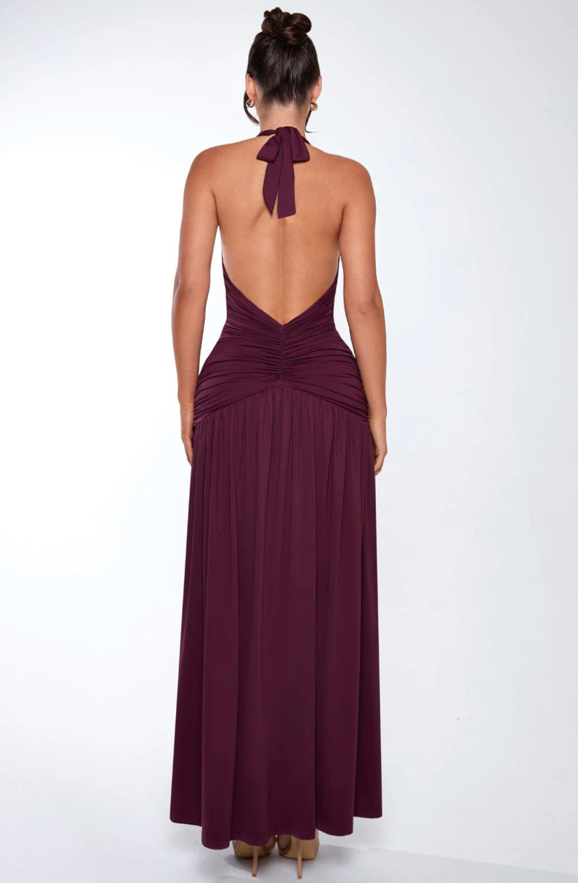 BELEN MAXI DRESS - CHERRY LACQUER