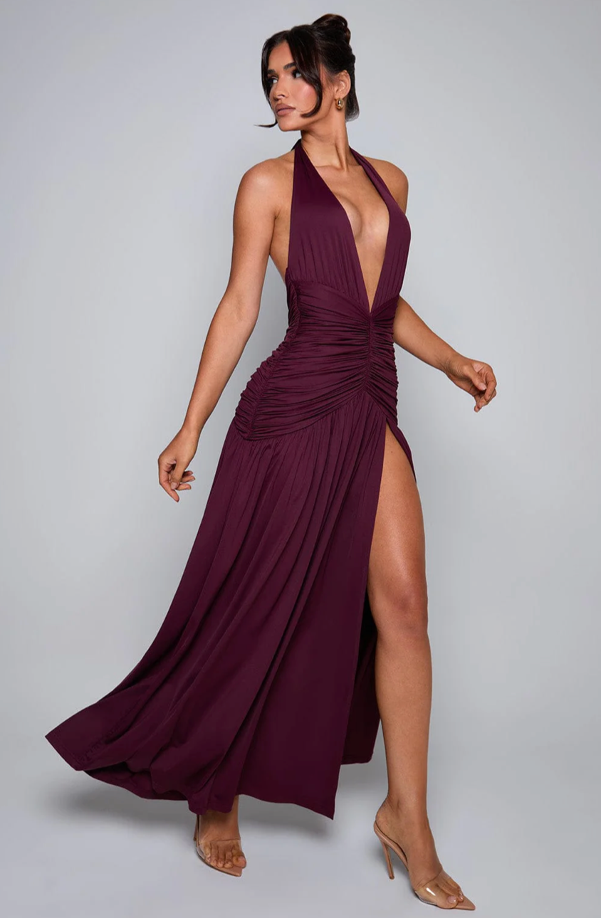 BELEN MAXI DRESS - CHERRY LACQUER