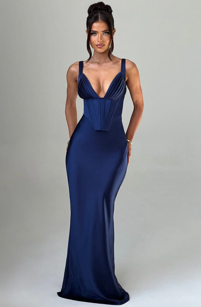 PAZ MAXI DRESS - NAVY