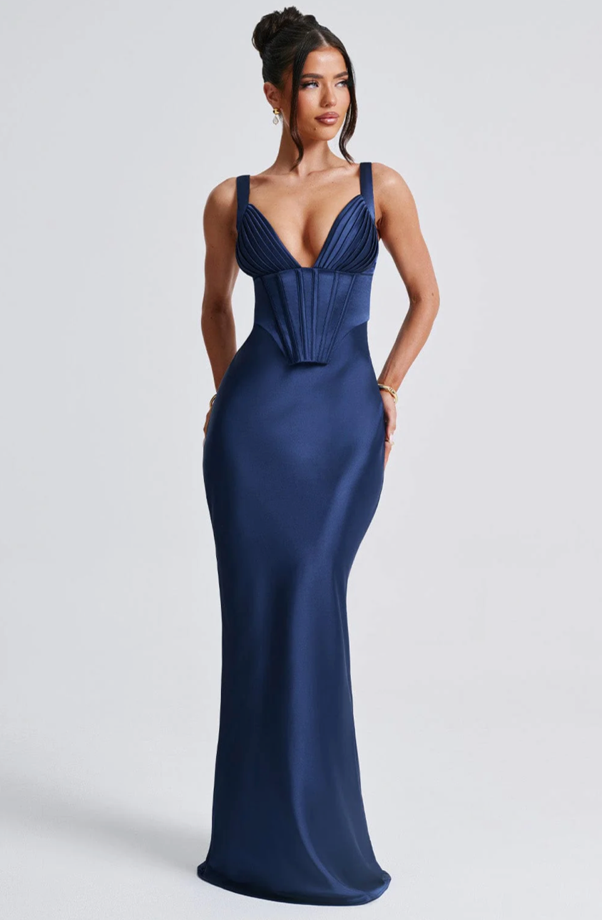 PAZ MAXI DRESS - NAVY