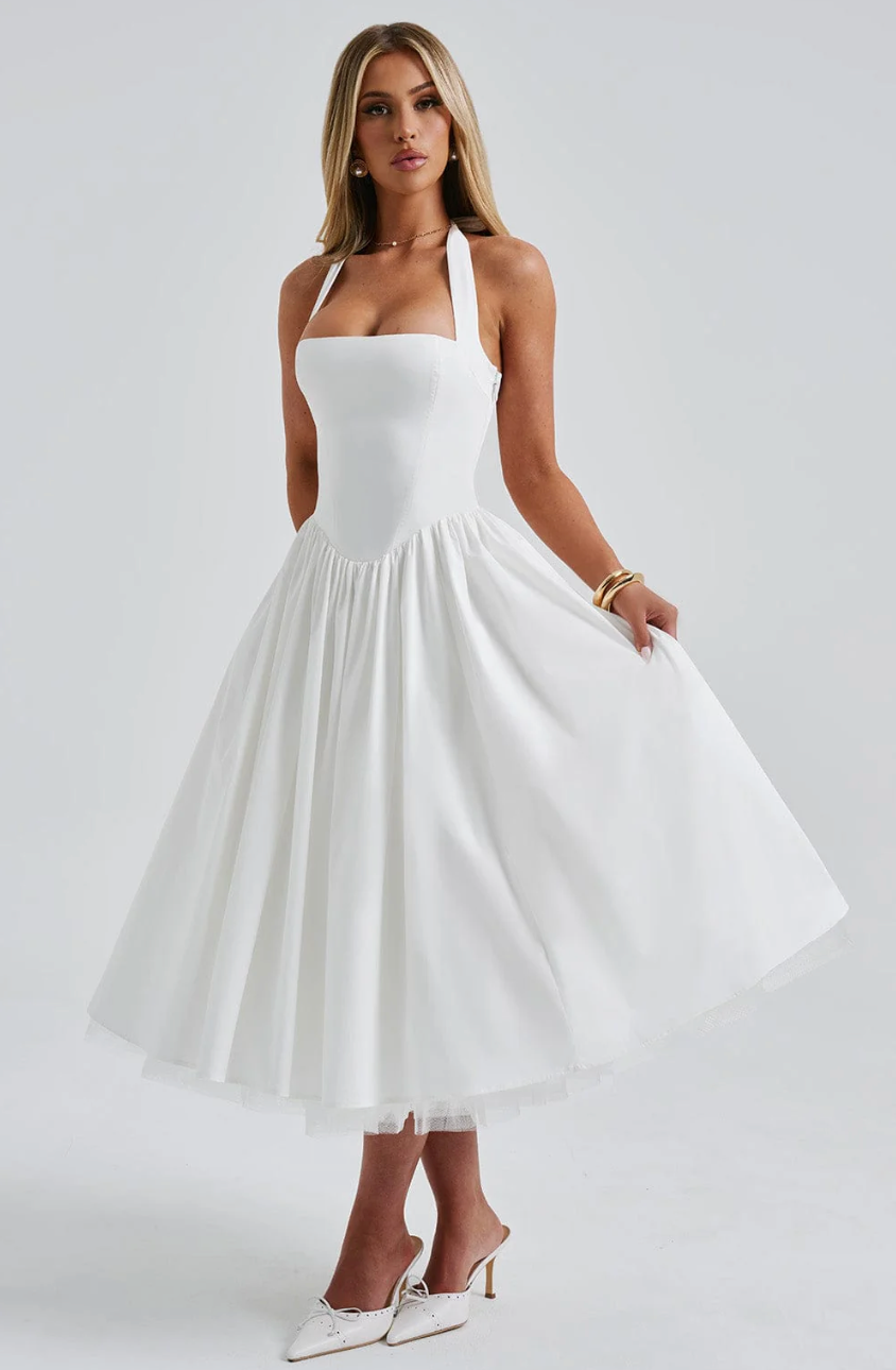 MONICA MIDI DRESS - IVORY