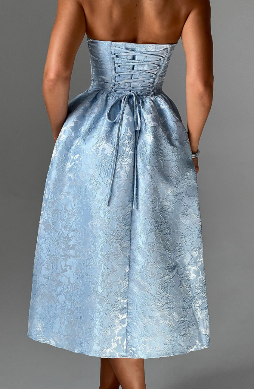 PARSIA MIDI DRESS - BLUE