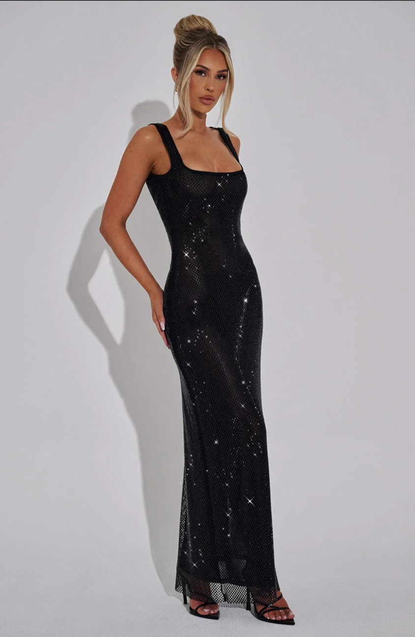 ANNELIES MAXI DRESS - BLACK