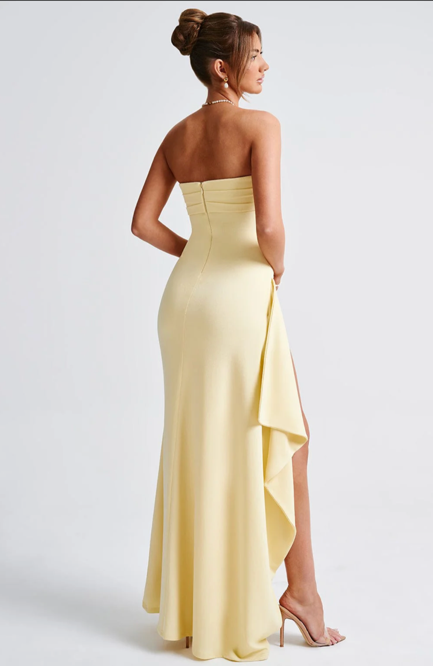 LIESBETH MAXI DRESS - LEMON