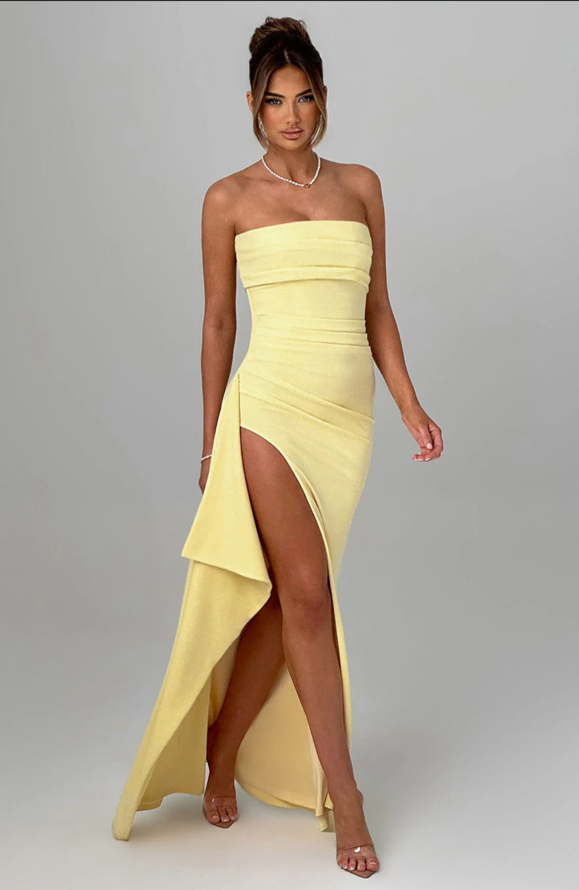 LIESBETH MAXI DRESS - LEMON