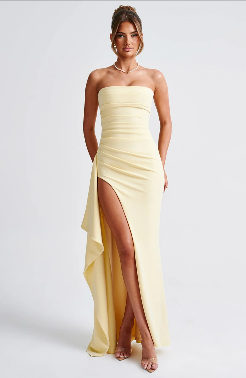 LIESBETH MAXI DRESS - LEMON