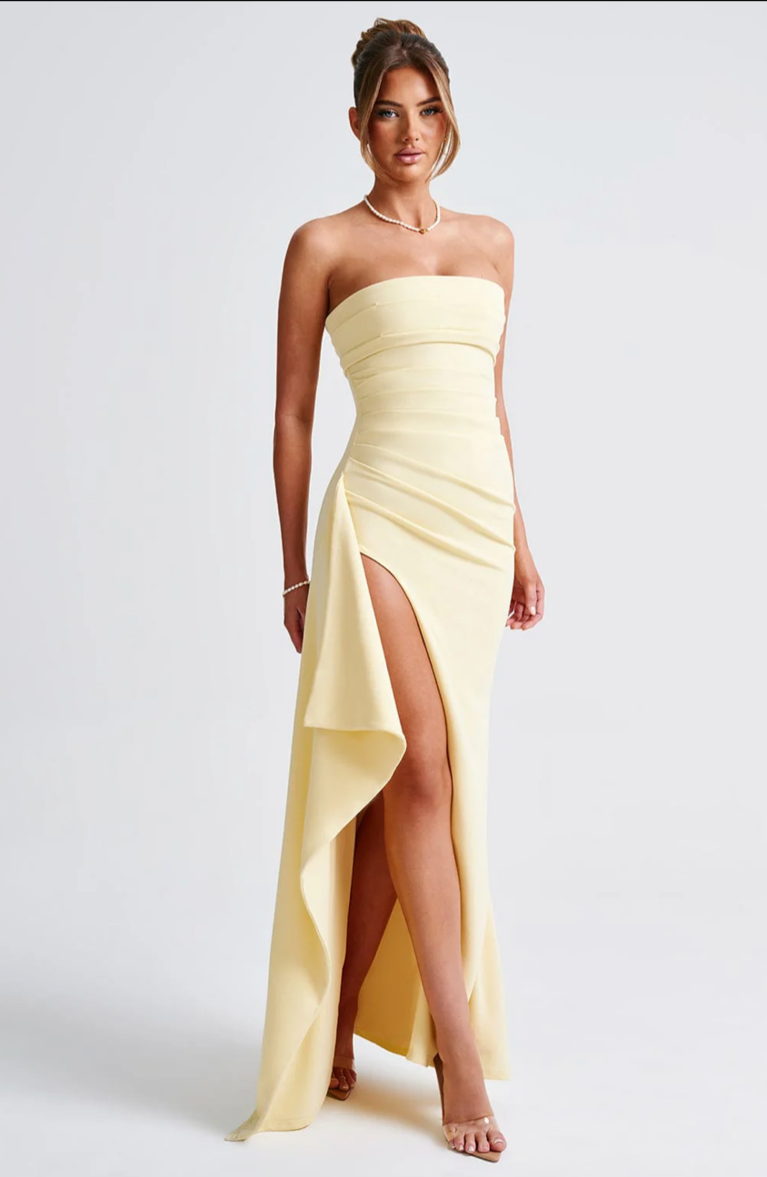 LIESBETH MAXI DRESS - LEMON