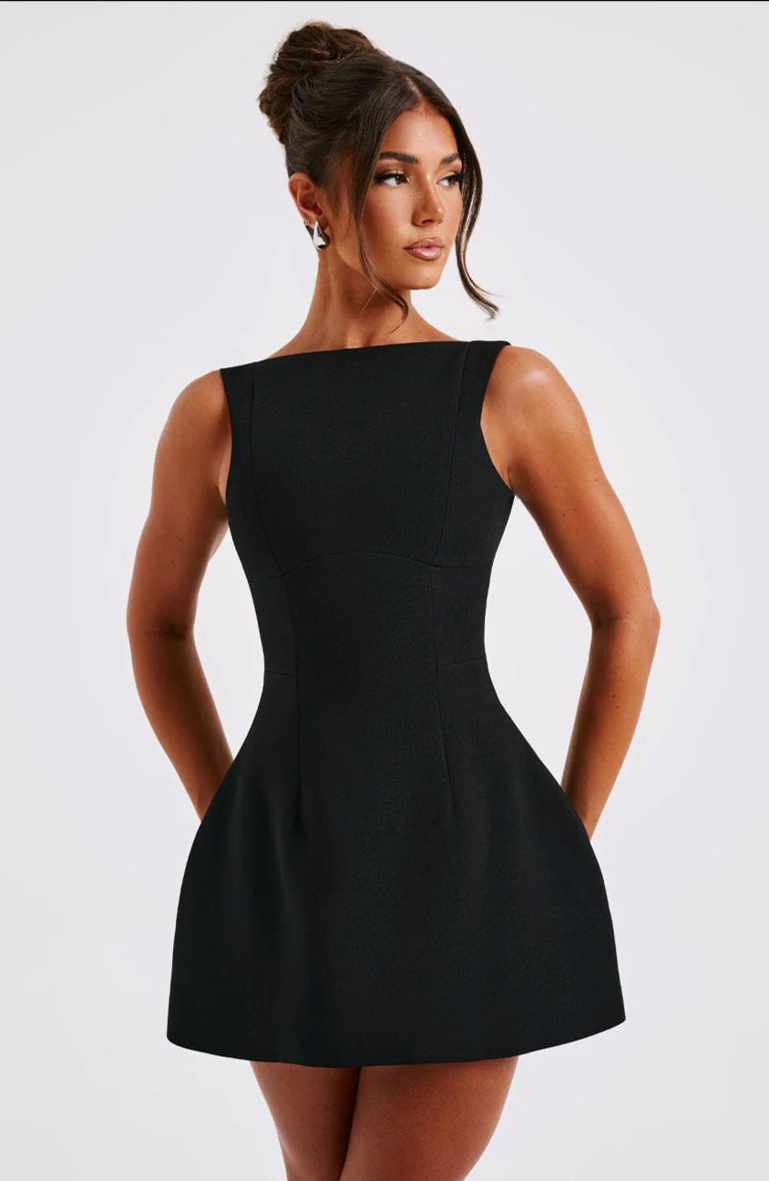 SANNEKE MINI DRESS - BLACK