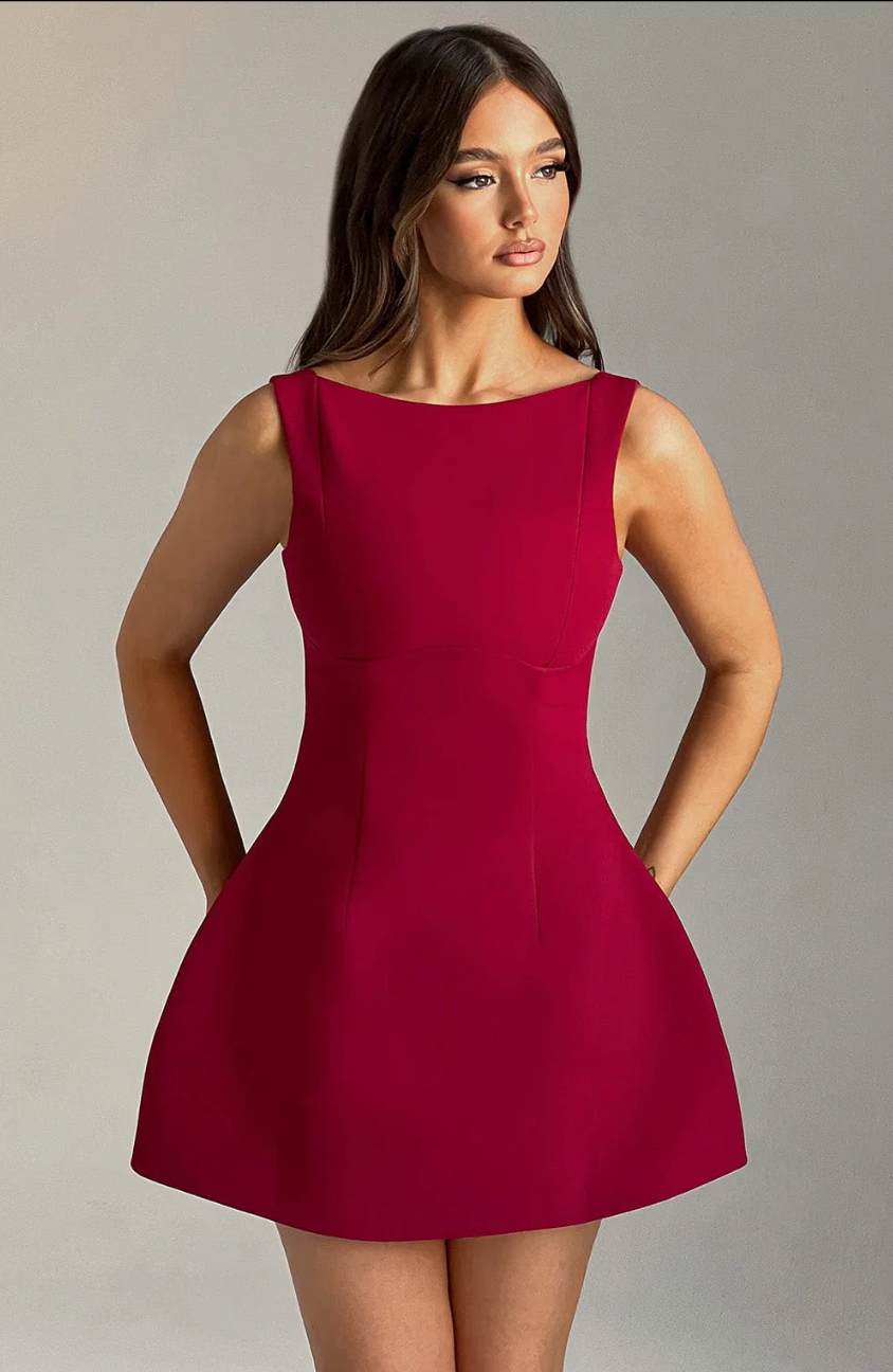 SANNEKE MINI DRESS - WINE