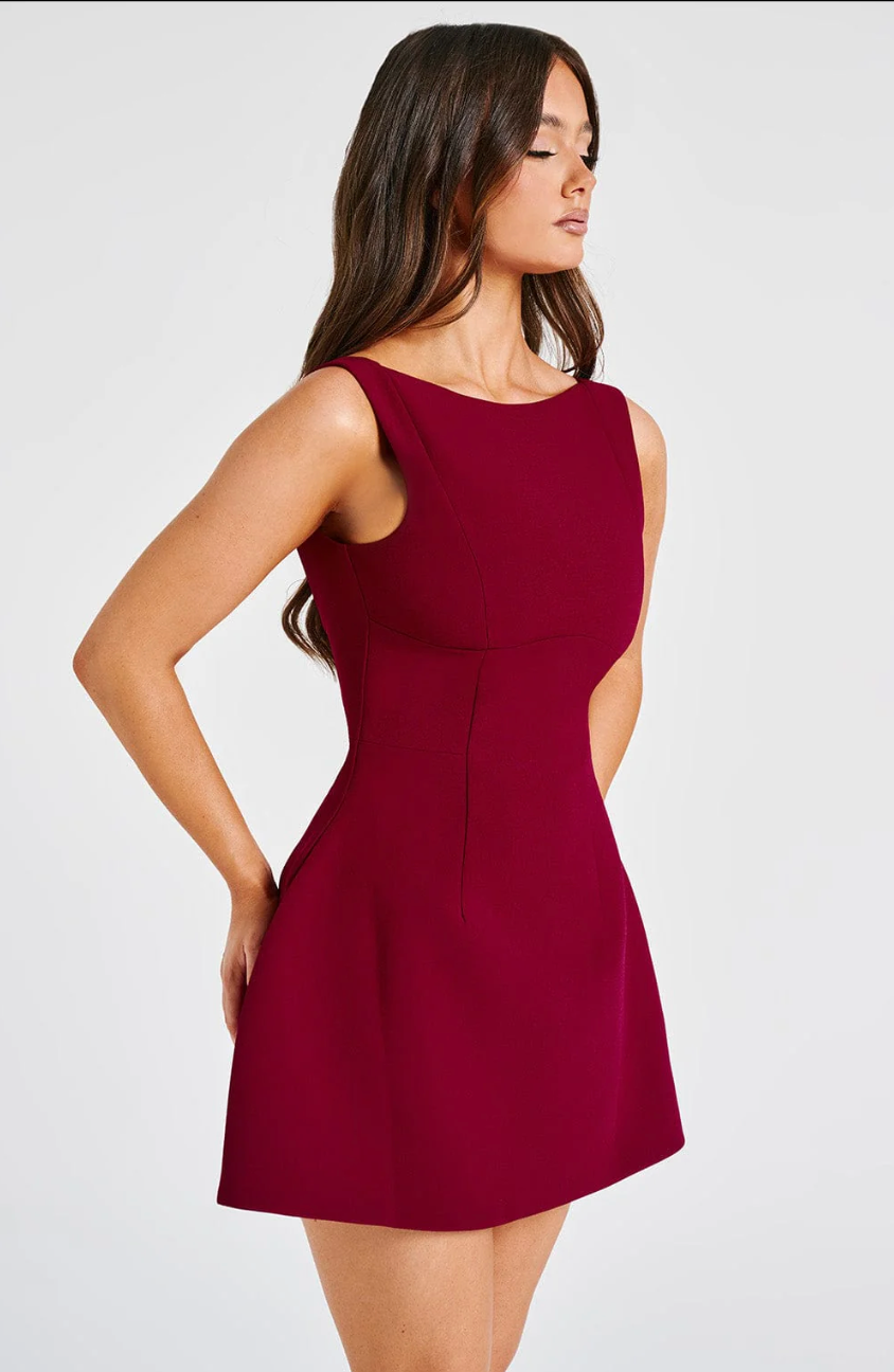 SANNEKE MINI DRESS - WINE